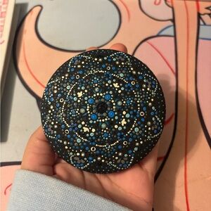 Hand-Painted Mandala Wooden Rock